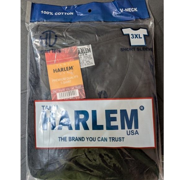 Tanu Harlem USA Other - Tanu Harlem USA Mens V-Neck T-Shirt Black Short Sleeve 100% Cotton 3XL NIP